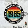 A vintage metal wall sign with the text AWESOME SINCE 1965 Limited Edition and Side View arrow on a distressed background.
