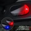 A close-up of a red LED light bead on a car interior panel, showing solar automatic charging and infrared sensing features.