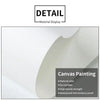 Close-up detail of canvas painting showing natural color, high tensile strength, and waterproof properties.