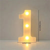 A glowing yellow LED letter light shaped like the number one, used for room or party decor.