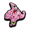 A pink, stylized monster or creature shaped like a brain is shown as a shoe charm.