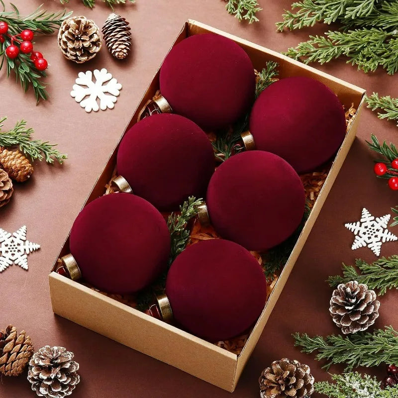 Velvet Christmas Ornaments with Flocked Finish