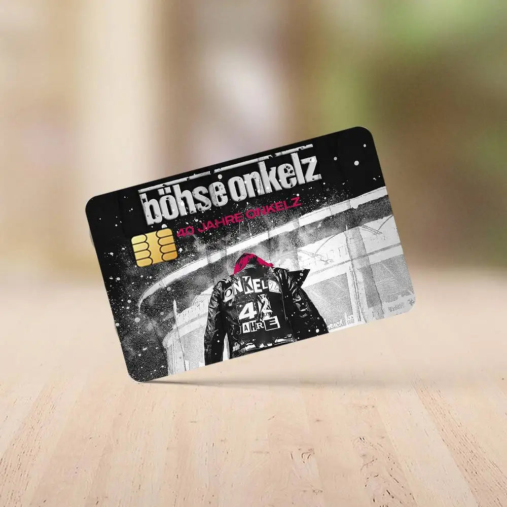 A black sticker featuring the text Böhseonkelz and a silhouette of a person in a jacket.