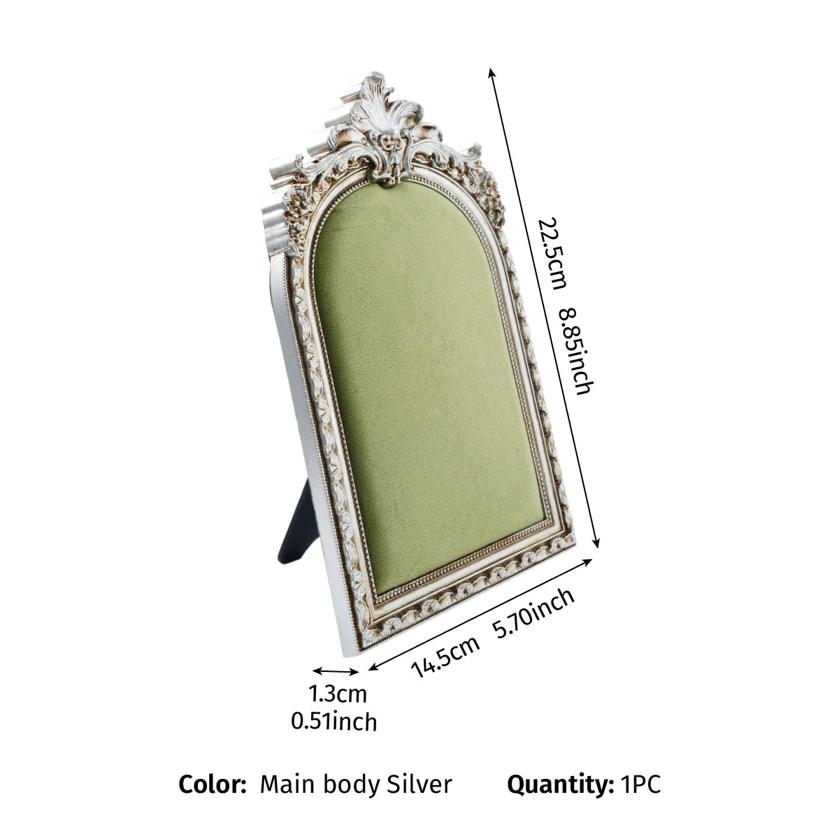 European-Style Velvet Jewelry Display Stand with Silver-Plated Floral Detail