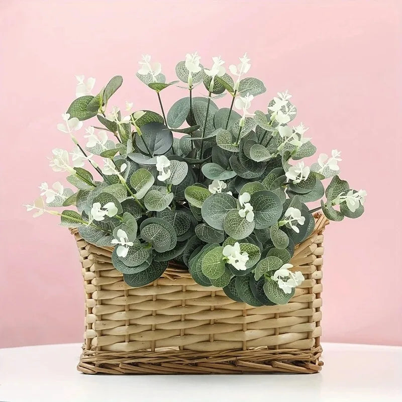 Artificial Eucalyptus Leaf Stems – Silk Greenery for Weddings & Home Decor