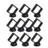 A set of ten black floating shadow box jewelry display frames for gift boxes.