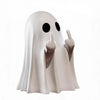 A white ghost figurine with a sassy hand gesture, appearing to point a finger.