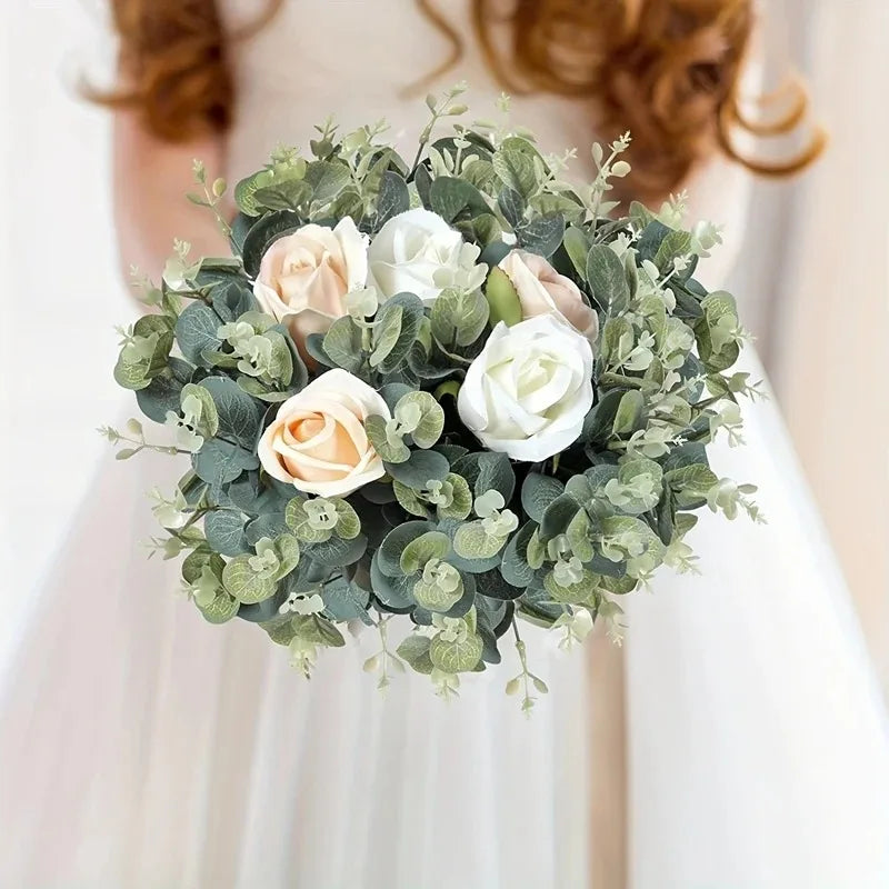 Artificial Eucalyptus Leaf Stems – Silk Greenery for Weddings & Home Decor