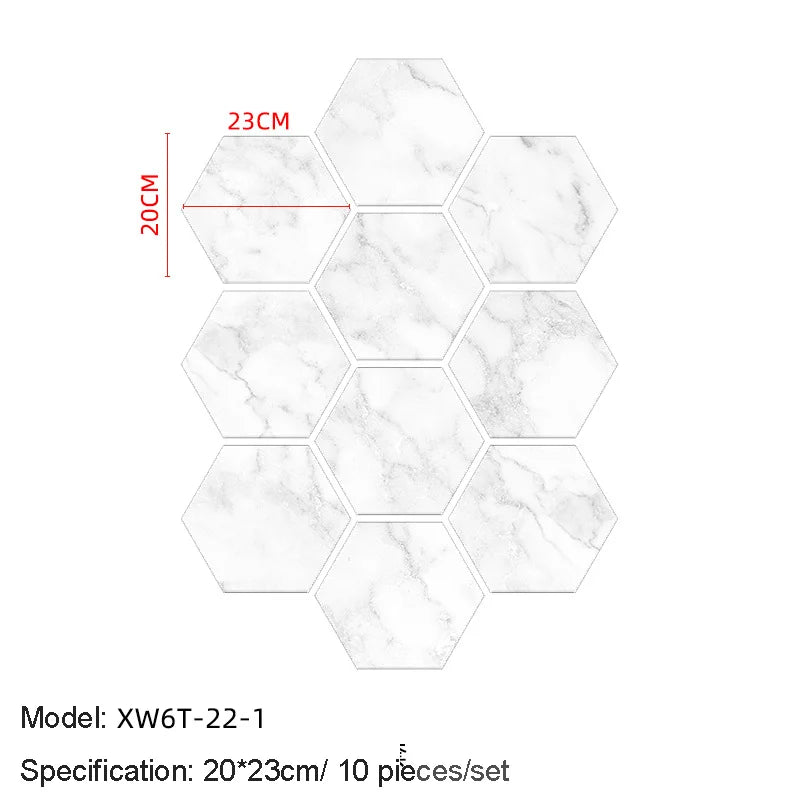Hexagon Peel-and-Stick Wall & Floor Tiles