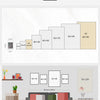 A display chart showing various sizes of canvas prints and a mockup of a print on a sofa.