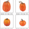 Set of 7 artificial orange pumpkins in various sizes for fall and Halloween decoration