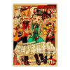 A poster featuring characters from various anime series including JoJo, Jujutsu Kaisen, and Demon Slayer.