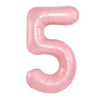 Pastel Pink Foil Number Balloons (0-9) for Birthday Party Decorations