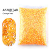 Bag of orange red resin rhinestones for crafting