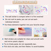 Wall stickers featuring unicorn, dinosaur, and giraffe shapes for a kids' room