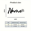 A diagram showing the dimensions for a personalized metal pet memorial sign, listing sizes M and L in inches and centimeters.