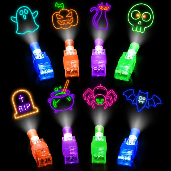 Halloween LED Finger Projector Lights (Assorted Spooky Designs)