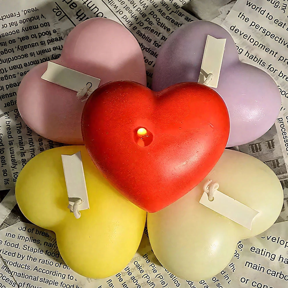 Heart-Shaped Silicone Candle Mold for DIY Crafts