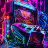 Neon Gamer Controller Diamond Painting Kit