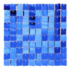 A grid of iridescent blue sequins or panels used as a shimmering backdrop for celebrations.
