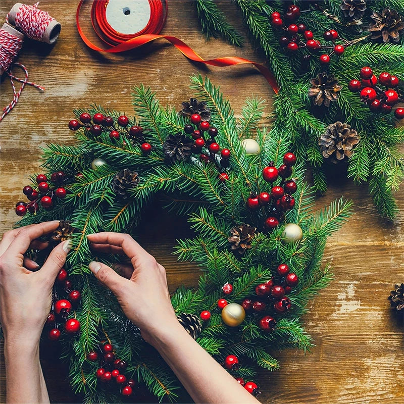 Set of Red Berry Branches for Holiday Wreaths & Centerpieces