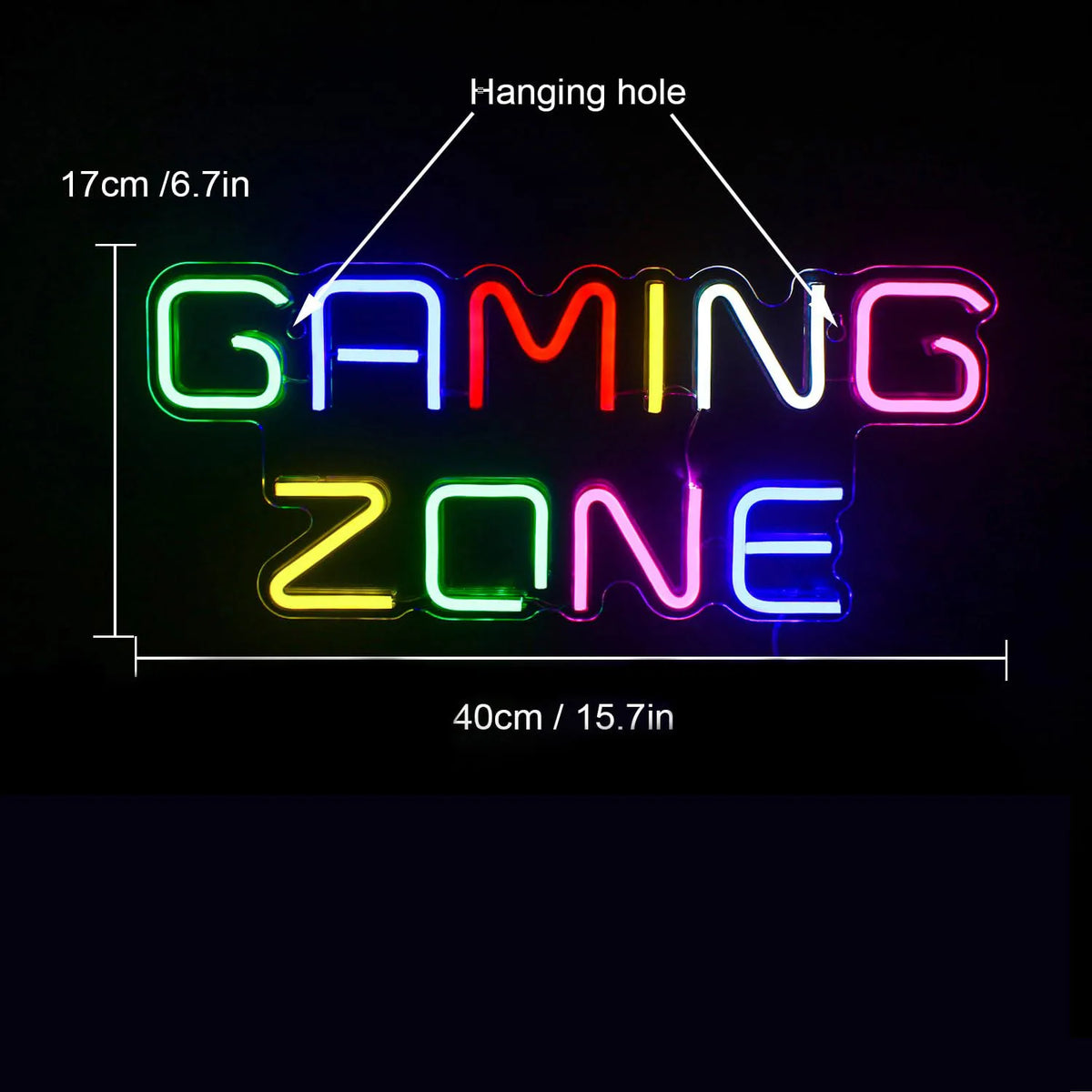 Neon 'Gaming Zone' LED Sign with USB Power