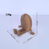 A 3D printed coffee bean cup figurine with articulated joints, colored brown, shown from the side.
