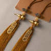Brass gourd and five emperor coins hanging ornament with golden threads