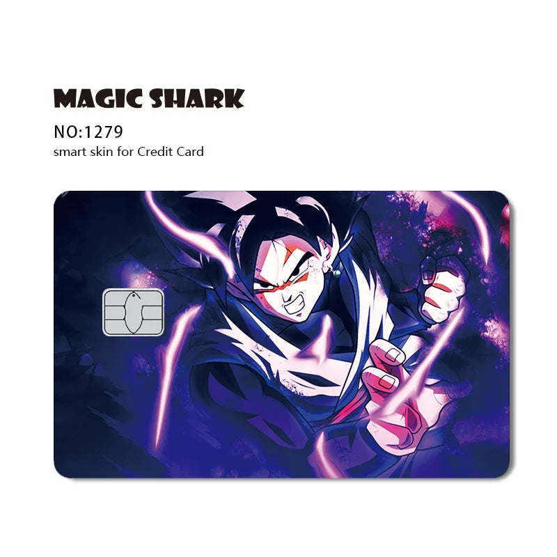 A dark, stylized illustration of the Magic Shark character on a card skin design.