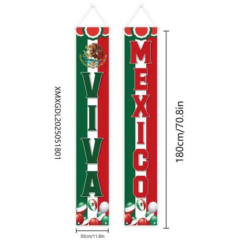 Vertical banner featuring the text Viva Mexico for Independence Day