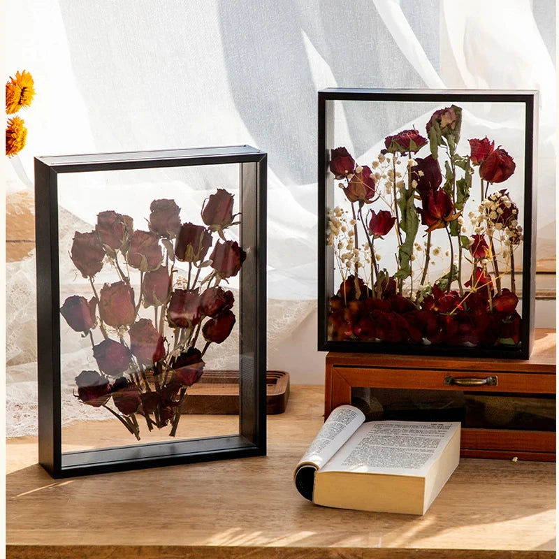 Deep Shadow Box Frame for 3D Displays - Wooden Tabletop Keepsake Case