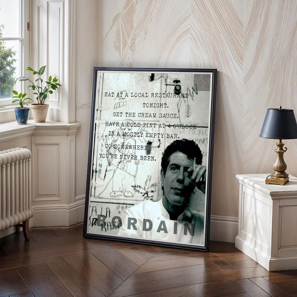 Anthony Bourdain Quote Canvas Wall Art – Eat at a Local Restaurant Tonight