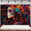 Day of the Dead Skeleton & Floral Backdrop for Party Photo Booth