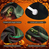 Spooky Halloween door cover featuring a green monster with sharp teeth and a graveyard scene