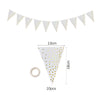 Guirnalda de banderas triangulares de lunares dorados para decoración de fiestas.