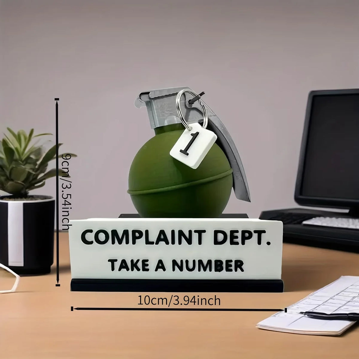 Grenade Complaint Department Desk Sign