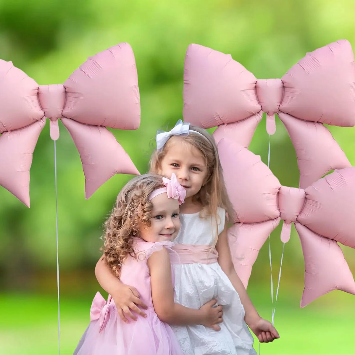 Pink Heart & Bow Balloon Set for Weddings and Showers