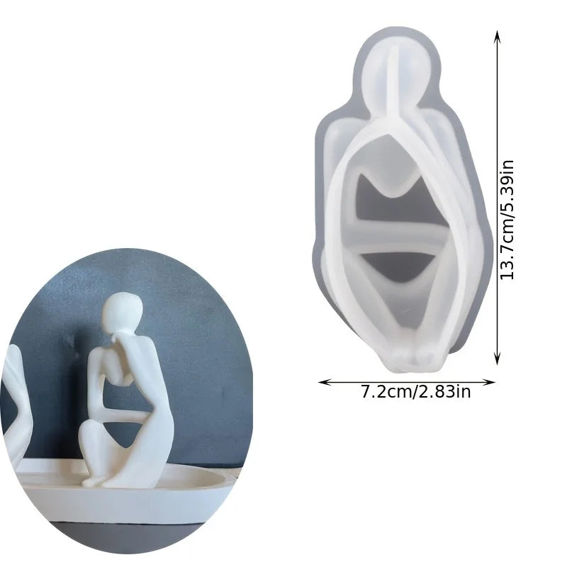 A clear silicone mold for resin art featuring a female anatomical shape, shown with dimensions.