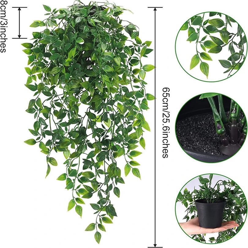 Artificial ivy garland with a pot used for home and event decoration