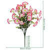 A bouquet of artificial silk cloth flowers in shades of pink and white.