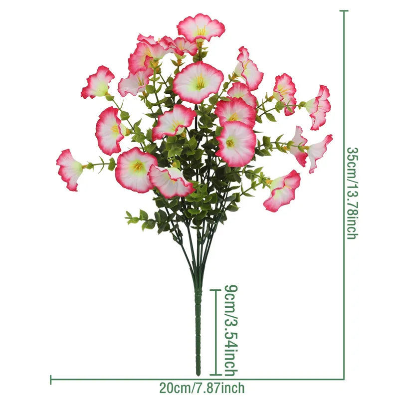 A bouquet of artificial silk cloth flowers in shades of pink and white.
