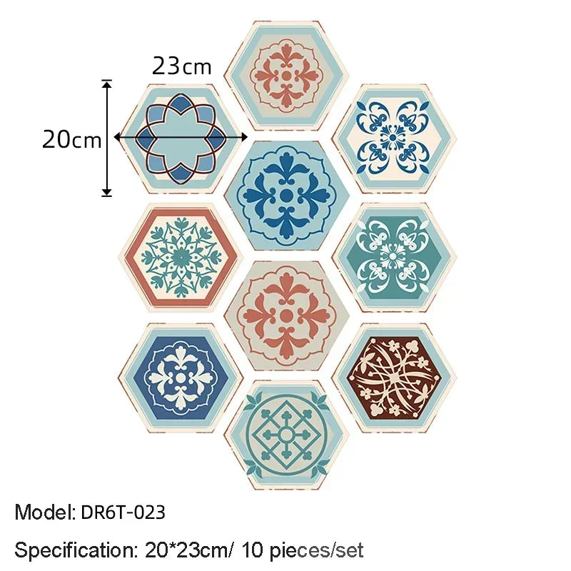 Hexagon Peel-and-Stick Wall & Floor Tiles