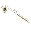 Stainless steel candle extinguisher tool with a bell-shaped nozzle and a long shaft.