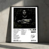 Black and white album cover art featuring a rapper with intense expression and text details.