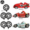 Race Car Birthday Party Balloon Decoration Set with Traffic Lights, Cones & Checkered Flags