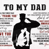 A black silhouette of a man with a star, featuring a heartfelt quote to his dad about love and appreciation.