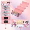 Pink festive cash gift box with 10 slots featuring Santa Claus and snow themes