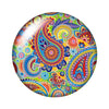 Round Leaf Pattern Flat Back Glass Cabochons for Jewelry Making