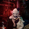 A dark, intense movie poster featuring the character Art the Clown against a red and black background.