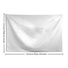 A white satin tapestry wall hanging measuring 150cm by 39.7 inches.